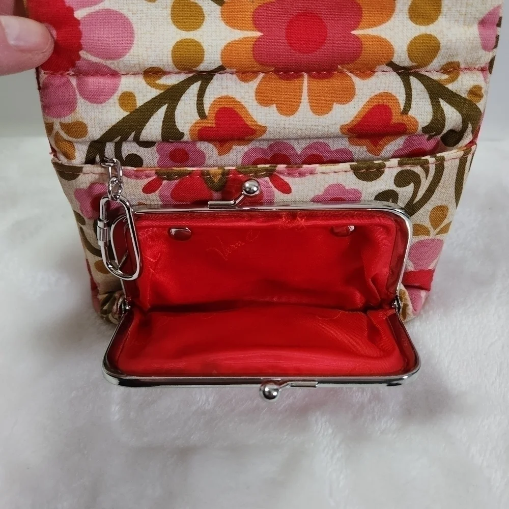 Vera Bradley Retired Folkloric Quilted One For The Money Wallet Coin Bag - Picture 10 of 16